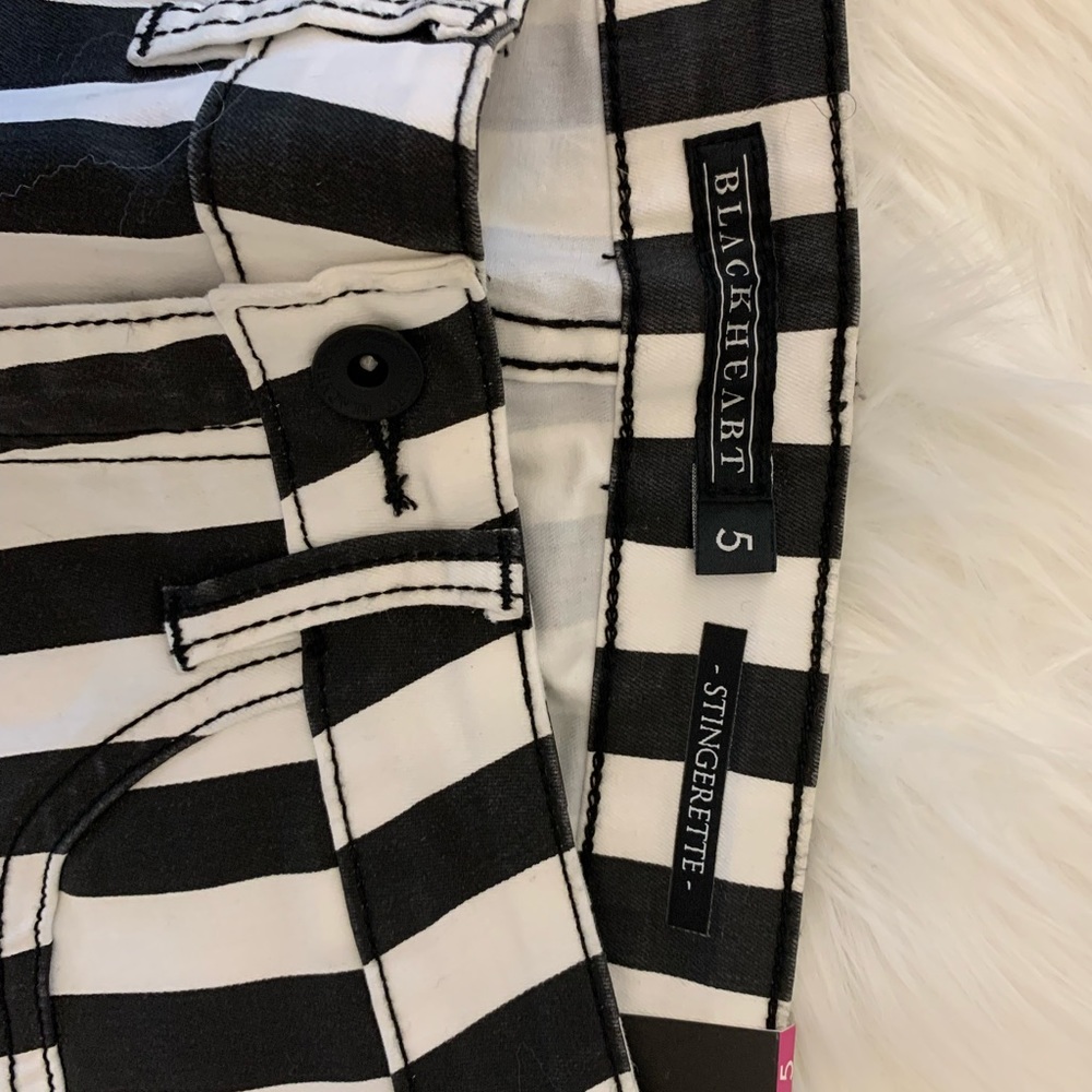 New! Hot Topic Blackheart Stingerette striped pants - Picture 5 of 8